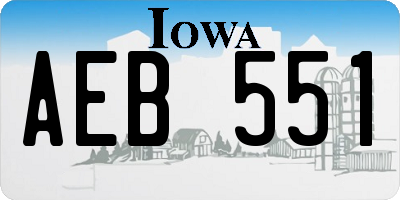 IA license plate AEB551