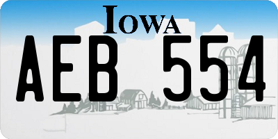 IA license plate AEB554