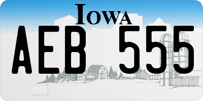 IA license plate AEB555