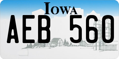 IA license plate AEB560