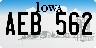 IA license plate AEB562