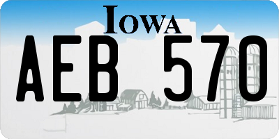 IA license plate AEB570
