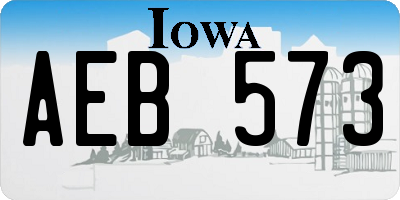 IA license plate AEB573