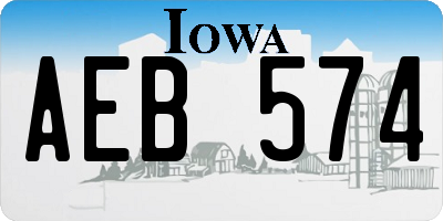IA license plate AEB574