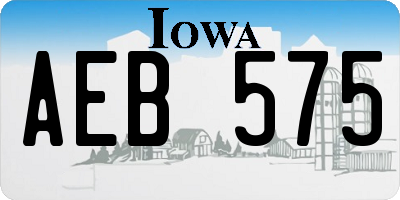 IA license plate AEB575