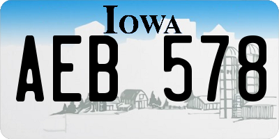 IA license plate AEB578