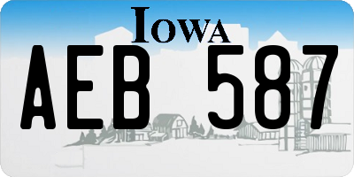 IA license plate AEB587