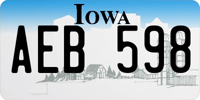 IA license plate AEB598