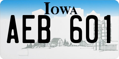 IA license plate AEB601