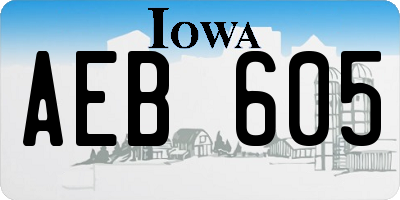 IA license plate AEB605