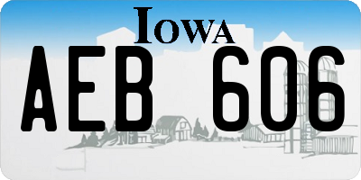 IA license plate AEB606