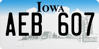 IA license plate AEB607