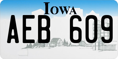 IA license plate AEB609