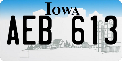 IA license plate AEB613