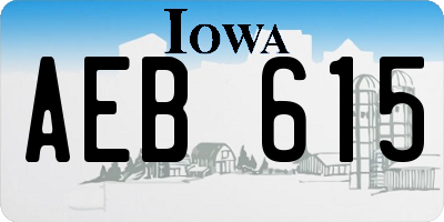 IA license plate AEB615