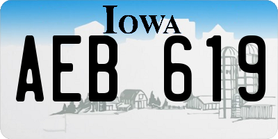 IA license plate AEB619