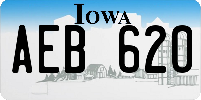 IA license plate AEB620