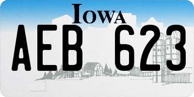 IA license plate AEB623