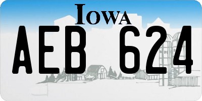IA license plate AEB624