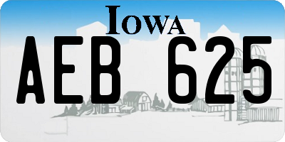 IA license plate AEB625