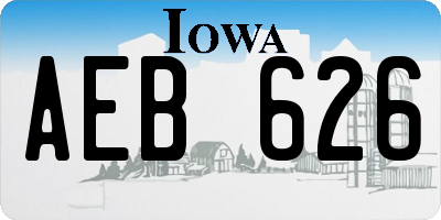 IA license plate AEB626