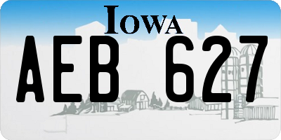 IA license plate AEB627