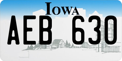 IA license plate AEB630