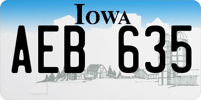 IA license plate AEB635