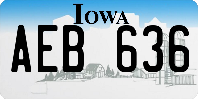 IA license plate AEB636