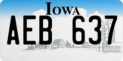 IA license plate AEB637