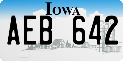 IA license plate AEB642