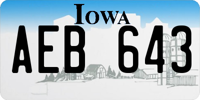 IA license plate AEB643