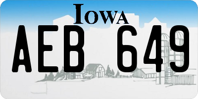 IA license plate AEB649