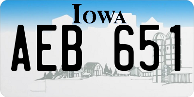 IA license plate AEB651