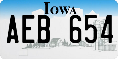 IA license plate AEB654