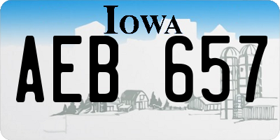 IA license plate AEB657