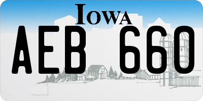 IA license plate AEB660