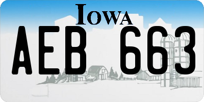 IA license plate AEB663