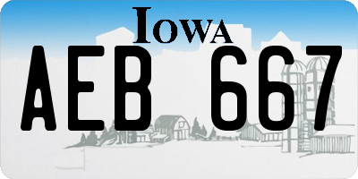 IA license plate AEB667