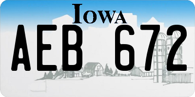 IA license plate AEB672