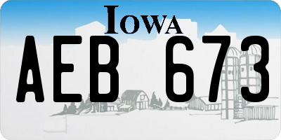 IA license plate AEB673