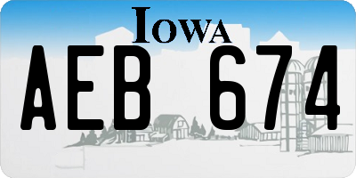IA license plate AEB674
