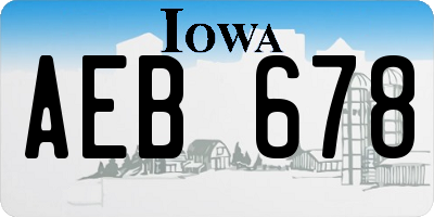 IA license plate AEB678