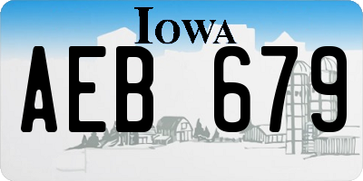 IA license plate AEB679