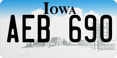 IA license plate AEB690