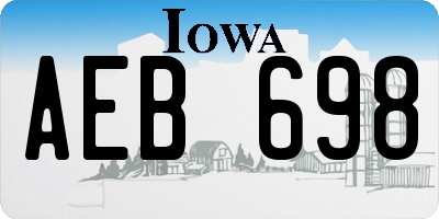 IA license plate AEB698