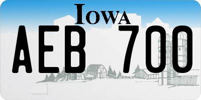 IA license plate AEB700