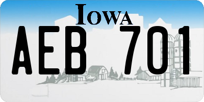 IA license plate AEB701