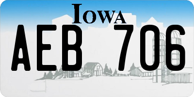 IA license plate AEB706