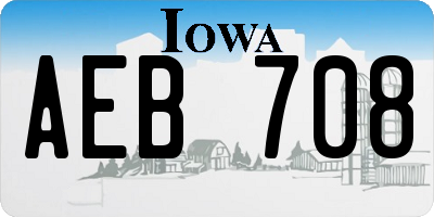 IA license plate AEB708
